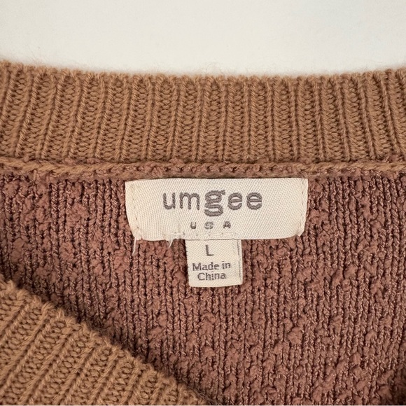 Umgee USA Textured Knit Pullover Sweater | Size L | Brown Cozy - Picture 4 of 4